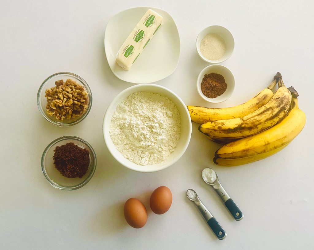 Photo of ingredients used to make banana bread