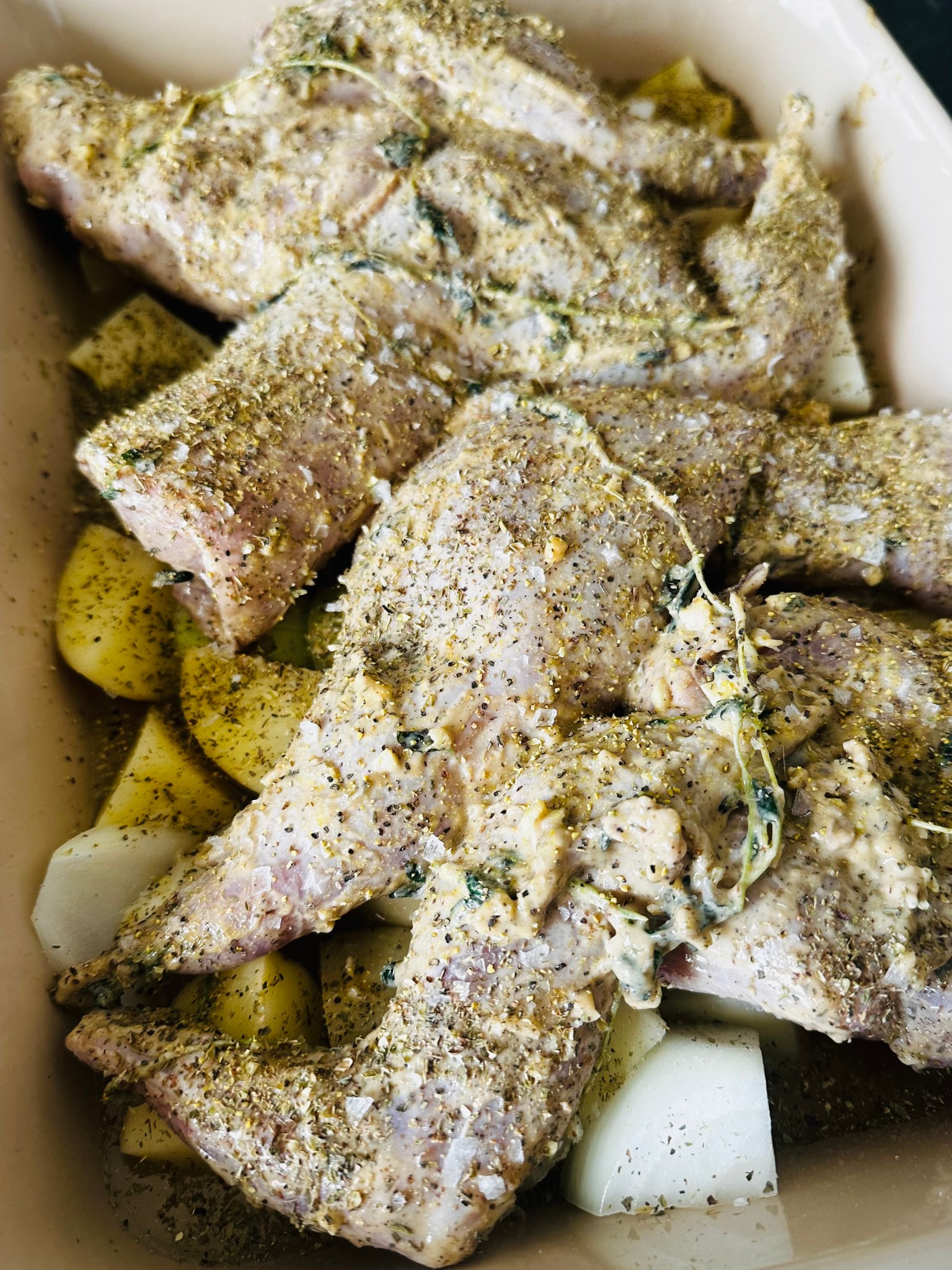 Succulent Oven Roasted Rabbit with Potatoes and Herbs