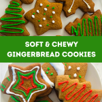 A plate full of gingerbread cookies decorated with icing