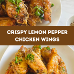 A plate full of crispy lemon pepper chicken wings